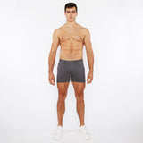 CHARCOAL 5"INSEAM LINEN-LOOK TEXTURED STRETCH KNIT CHINO SHORTS W/ZIP POCKETS ST-1986-09