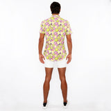 LEMON/CITRUS FRUITS PRINTED COTTON KNIT JERSEY SHORT SLEEVE SHIRT ST-9332