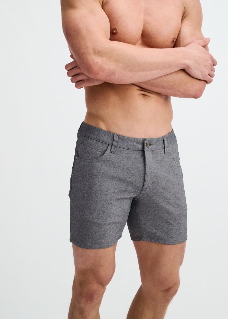 BLUE GREY 5" INSEAM STRETCH KNIT JEANS SHORTS ST-1932