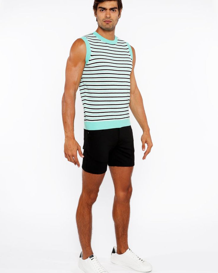 BUD/MIDNIGHT STRIPE OPEN KNIT VEST ST-24302