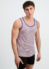 PURPLE SPACE DYE TEXTURED STRETCH KNIT TANK ST-11142