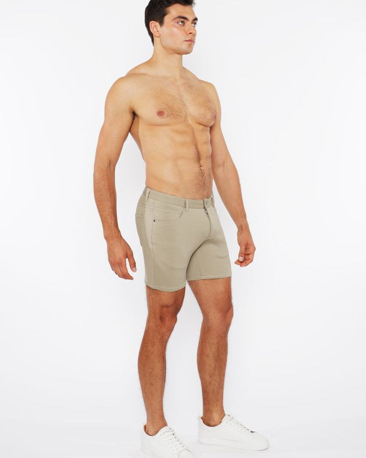 MACCHIATO 5" INSEAM STRETCH TEXTURED FINE CORD KNIT JEANS SHORTS ST-1932-83