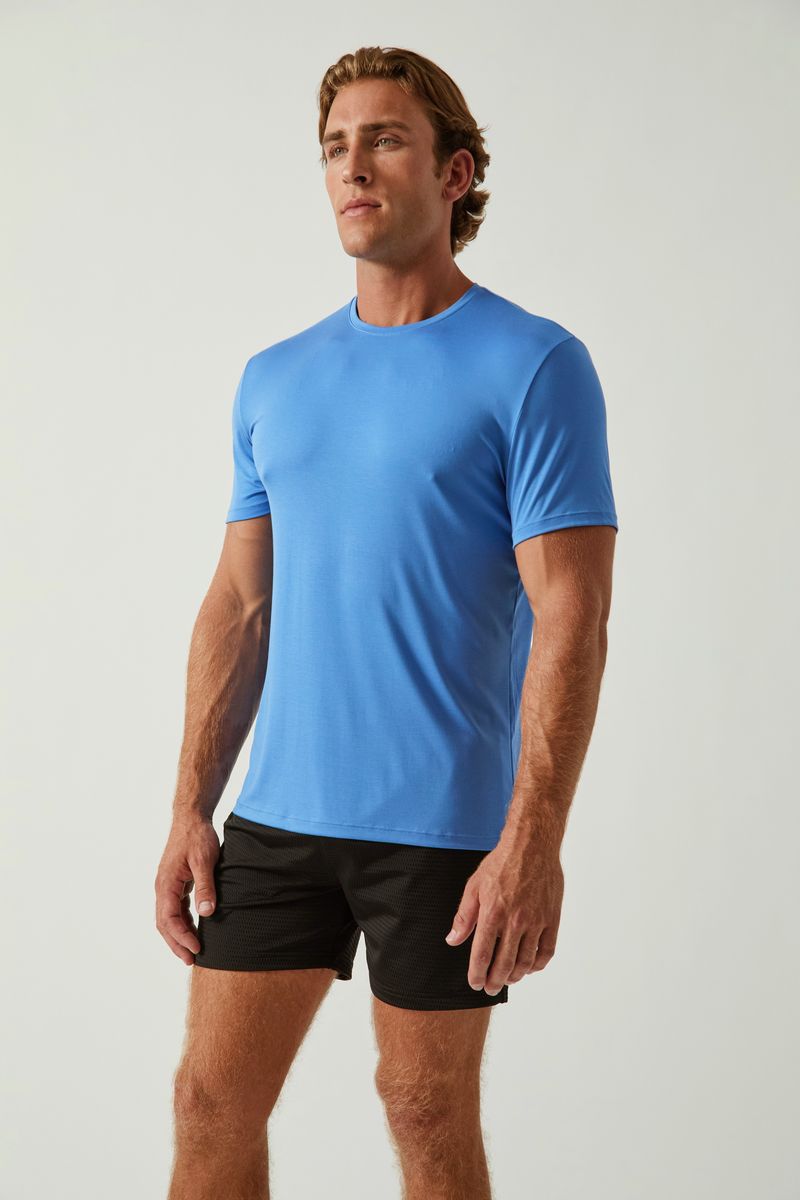 MONARCH BLUE SOLID STRETCH MODAL CREW NECK TEE ST-9011