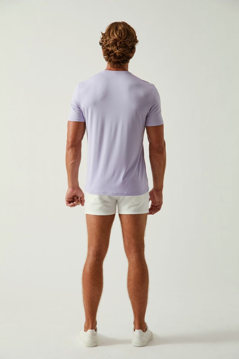PALE IRIS SOLID STRETCH MODAL CREW NECK TEE ST-9011