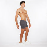 CHARCOAL 5"INSEAM LINEN-LOOK TEXTURED STRETCH KNIT CHINO SHORTS W/ZIP POCKETS ST-1986-09