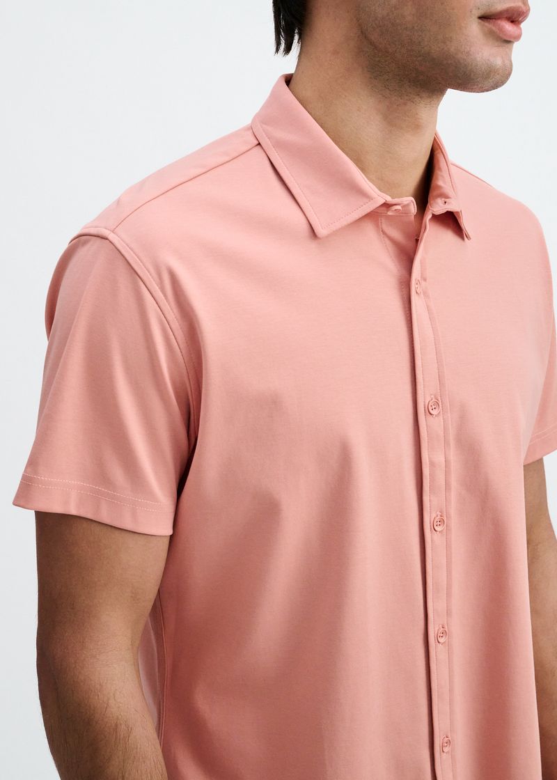 CARMINE SOLID STRETCH JERSEY KNIT SHORT SLEEVE SHIR ST-963-06