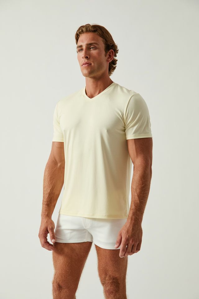 BUTTERCREAM SOLID STRETCH MODAL V- NECK TEE ST-9010