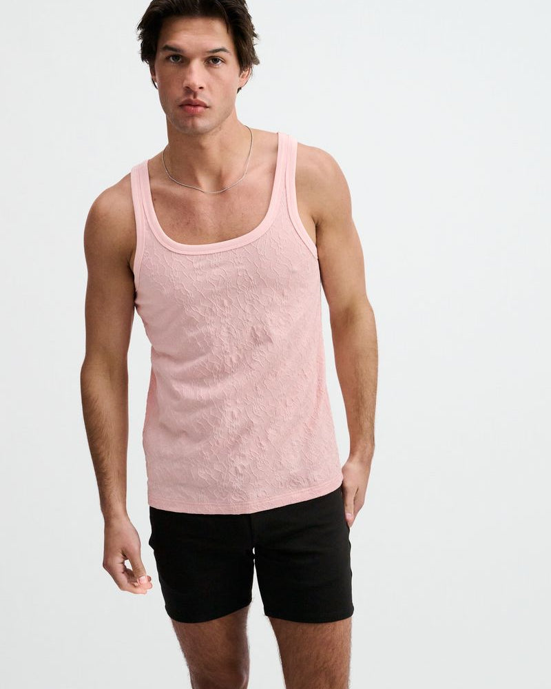 PETAL STRETCH FLORAL TEXTURED KNIT TANK ST-11140