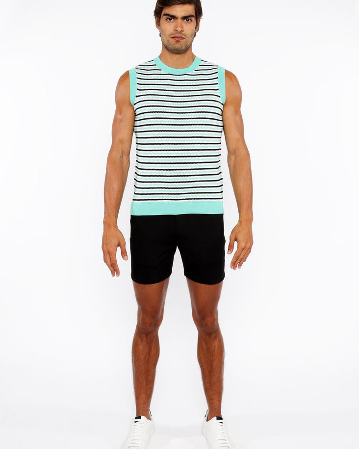 BUD/MIDNIGHT STRIPE OPEN KNIT VEST ST-24302