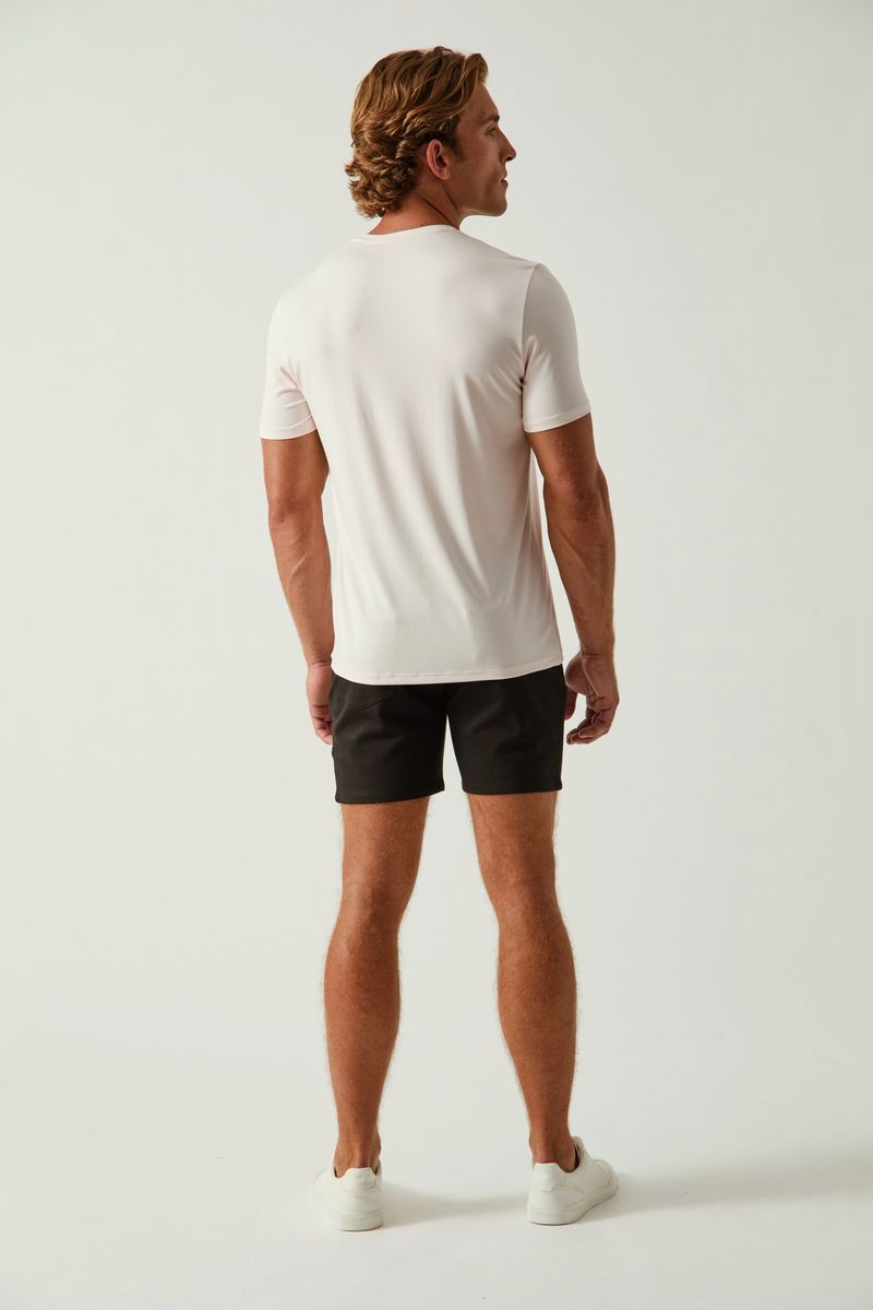 PINK VEIL SOLID STRETCH MODAL CREW NECK TEE ST-9011