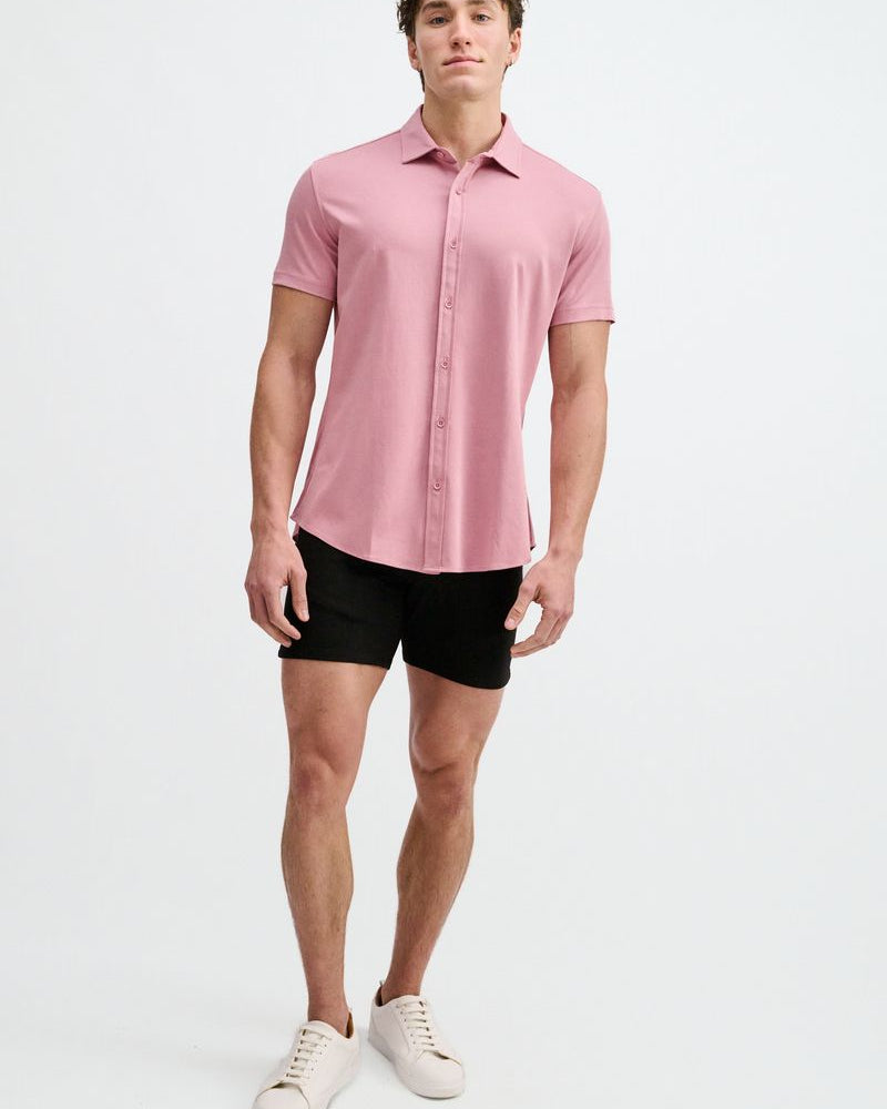 CARNATION SOLID STRETCH JERSEY KNIT SHORT SLEEVE SHIRT ST-963-05