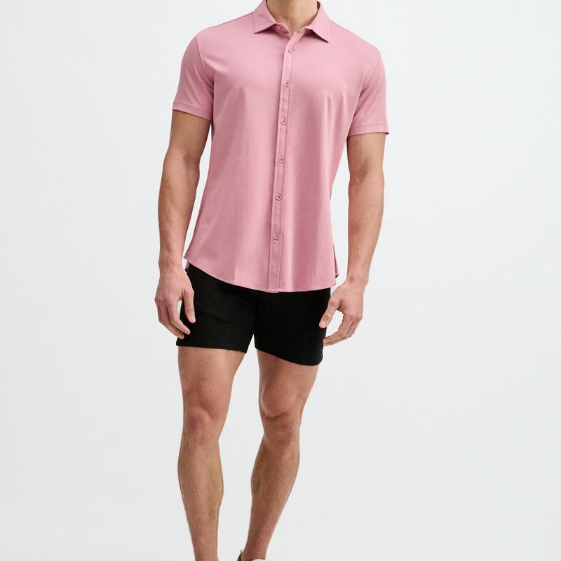 CARNATION SOLID STRETCH JERSEY KNIT SHORT SLEEVE SHIRT ST-963-05