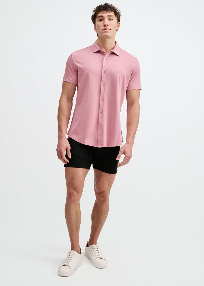 CARNATION SOLID STRETCH JERSEY KNIT SHORT SLEEVE SHIRT ST-963-05