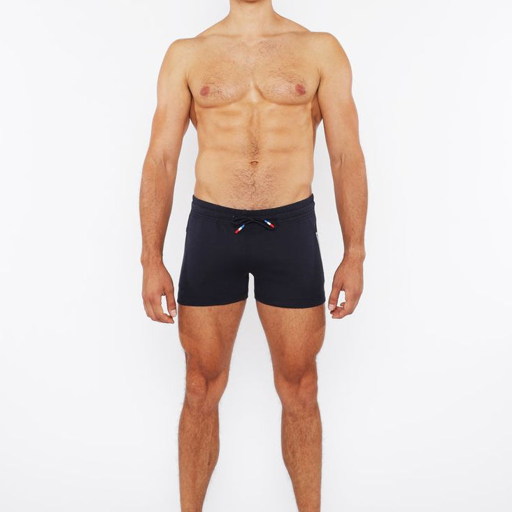 MARINER VAULT GYM-TECH 3.5" INSEAM STRETCH SHORTS W/ 3-COLOR HEAT WELD ZIPPERS STA-10500-02