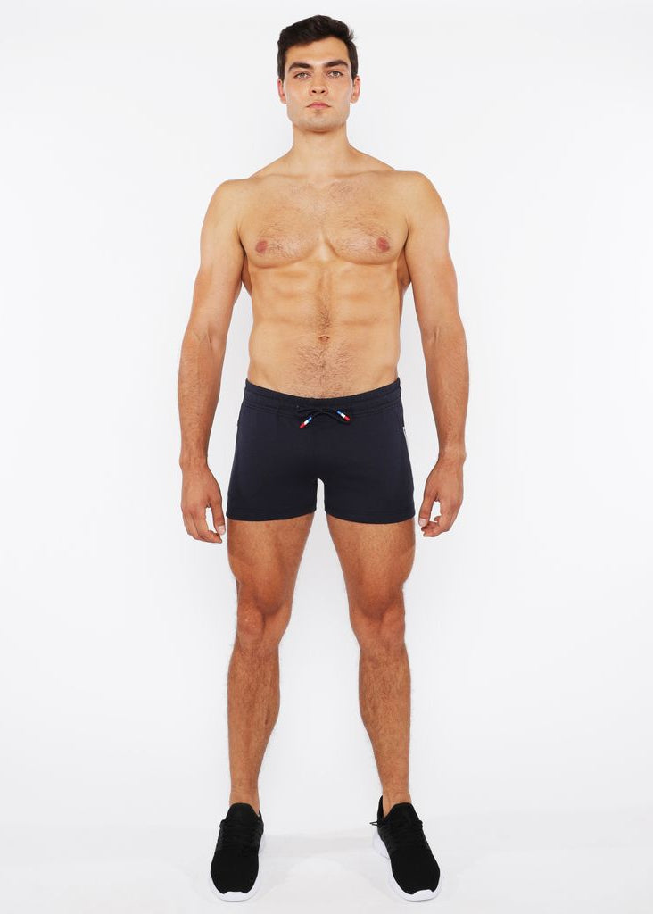 MARINER VAULT GYM-TECH 3.5" INSEAM STRETCH SHORTS W/ 3-COLOR HEAT WELD ZIPPERS STA-10500-02