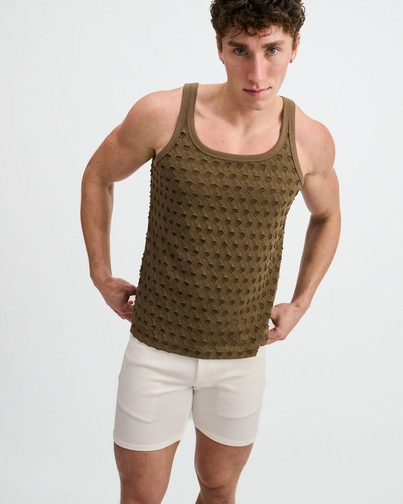 INFANTRY STRETCH RIPPED KNIT TANK ST-11141