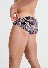 PURPLE/ALOE WAVES PRINTED SWIM BRIEF ST-8015-34