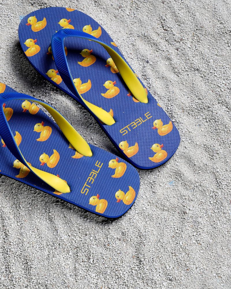 ROYAL/YELLOW RUBBER DUCKS PRINTED FLIP FLOP
