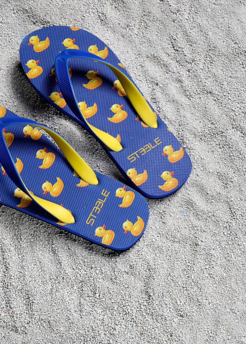 ROYAL/YELLOW RUBBER DUCKS PRINTED FLIP FLOP
