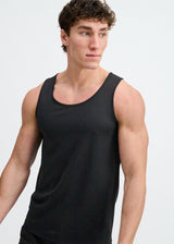 BLACK TEXTURED STRETCH MESH PERFORMANCE TANK ST-293