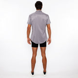 RAISIN SOLID STRETCH JERSEY KNIT SHORT SLEEVE SHIRT W/CONTRAST PLACKET ST-963-04