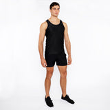 BLACK TEXTURED STRETCH MESH PERFORMANCE TANK TOP ST-290