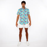 ORANGE/GRAPEFRUIT SLICES PRINTED COTTON JERSEY KNIT SHORT SLEEVE SHIRT ST-9334