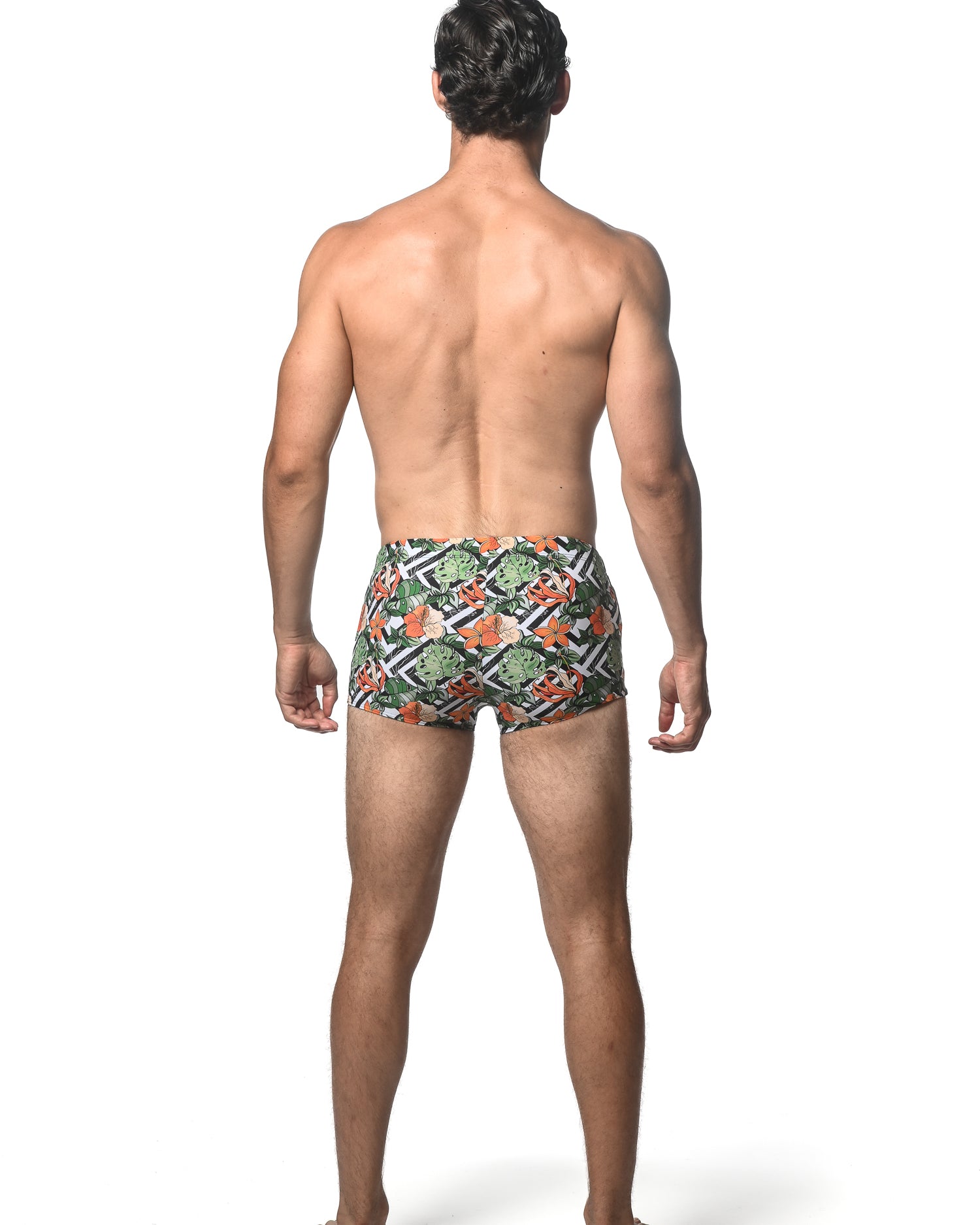 SPRUCE/SIENNA FLORAL PRINTED SWIM TRUNKS ST-8016-25