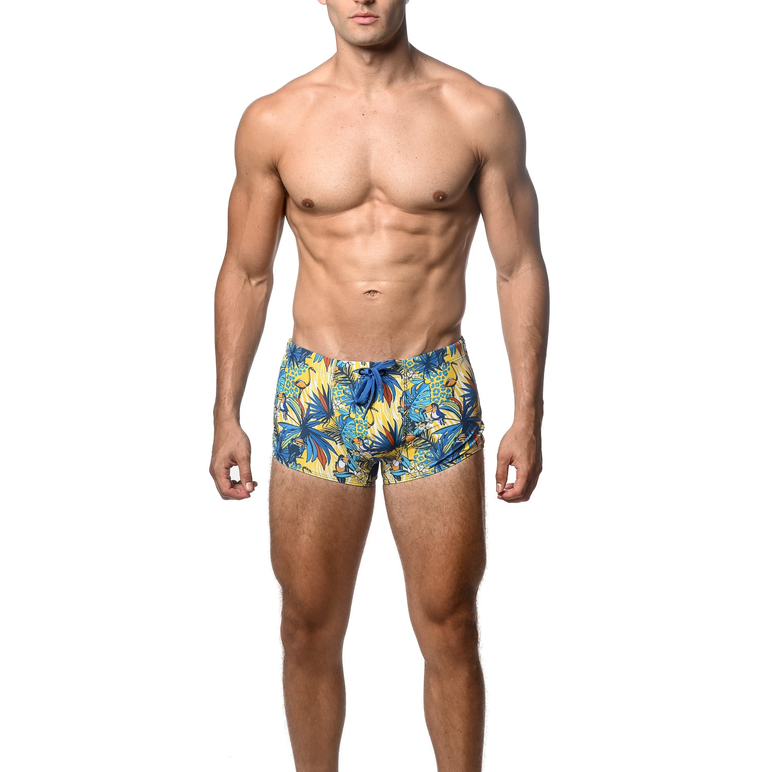 ROYAL/GOLD JUNGLE PRINTED SWIM TRUNKS ST-8016-26