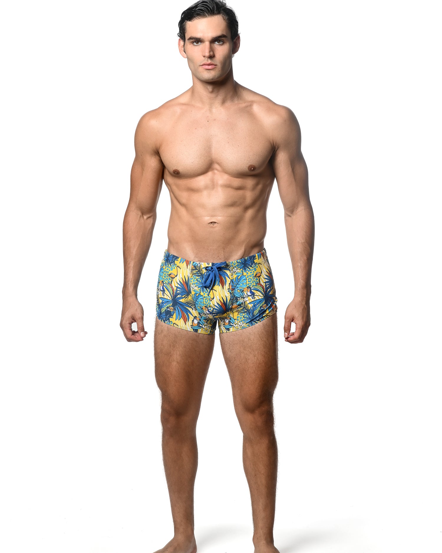 ROYAL/GOLD JUNGLE PRINTED SWIM TRUNKS ST-8016-26