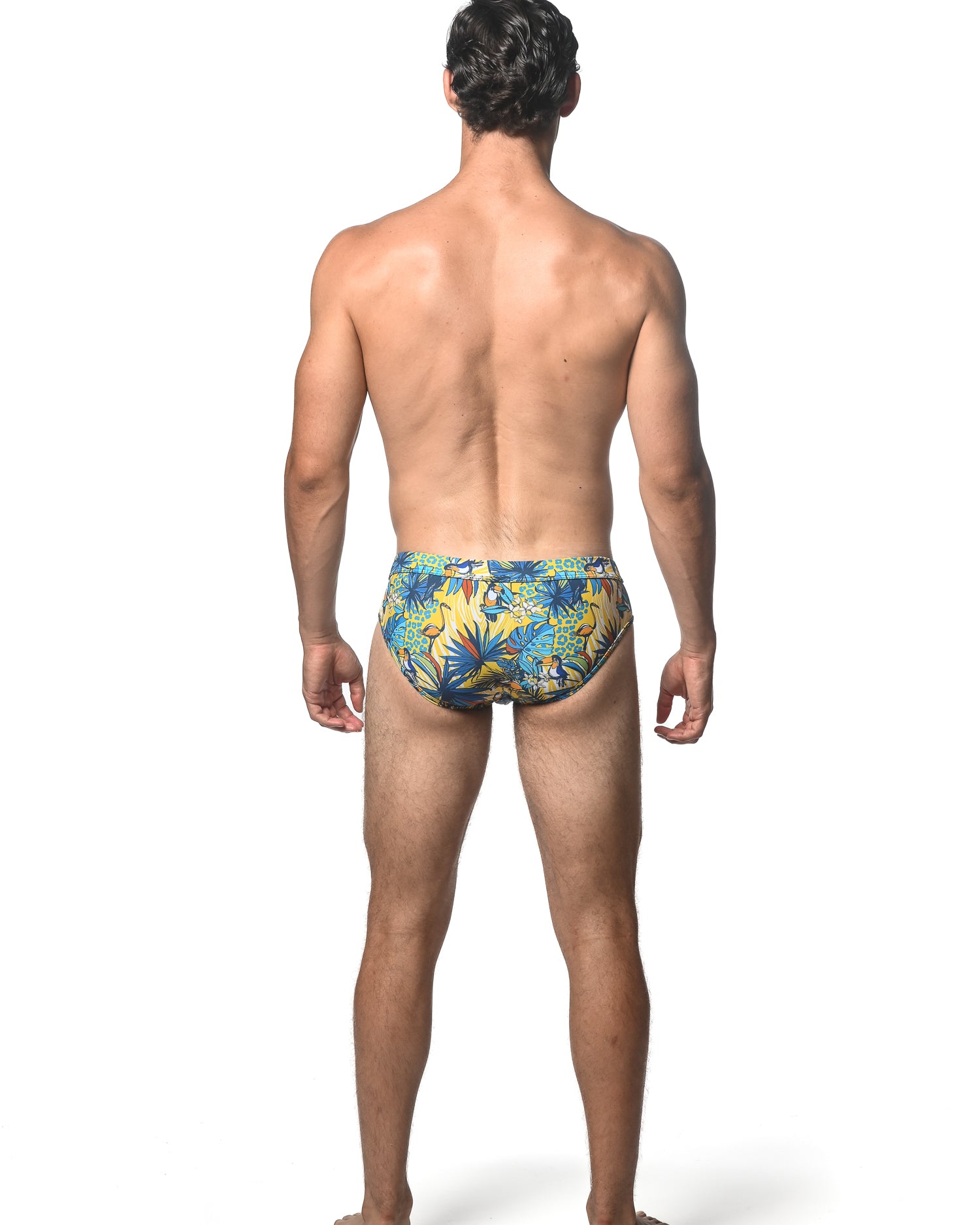 ROYAL/GOLD JUNGLE PRINTED SWIM BRIEF ST-8015-06
