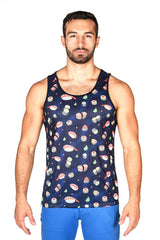 NAVY SUSHI STRETCH MESH TANK TOP ST-172 Final Sale
