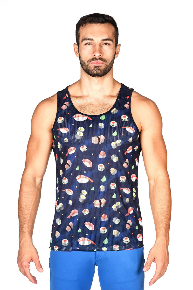 NAVY SUSHI STRETCH MESH TANK TOP ST-172 Final Sale