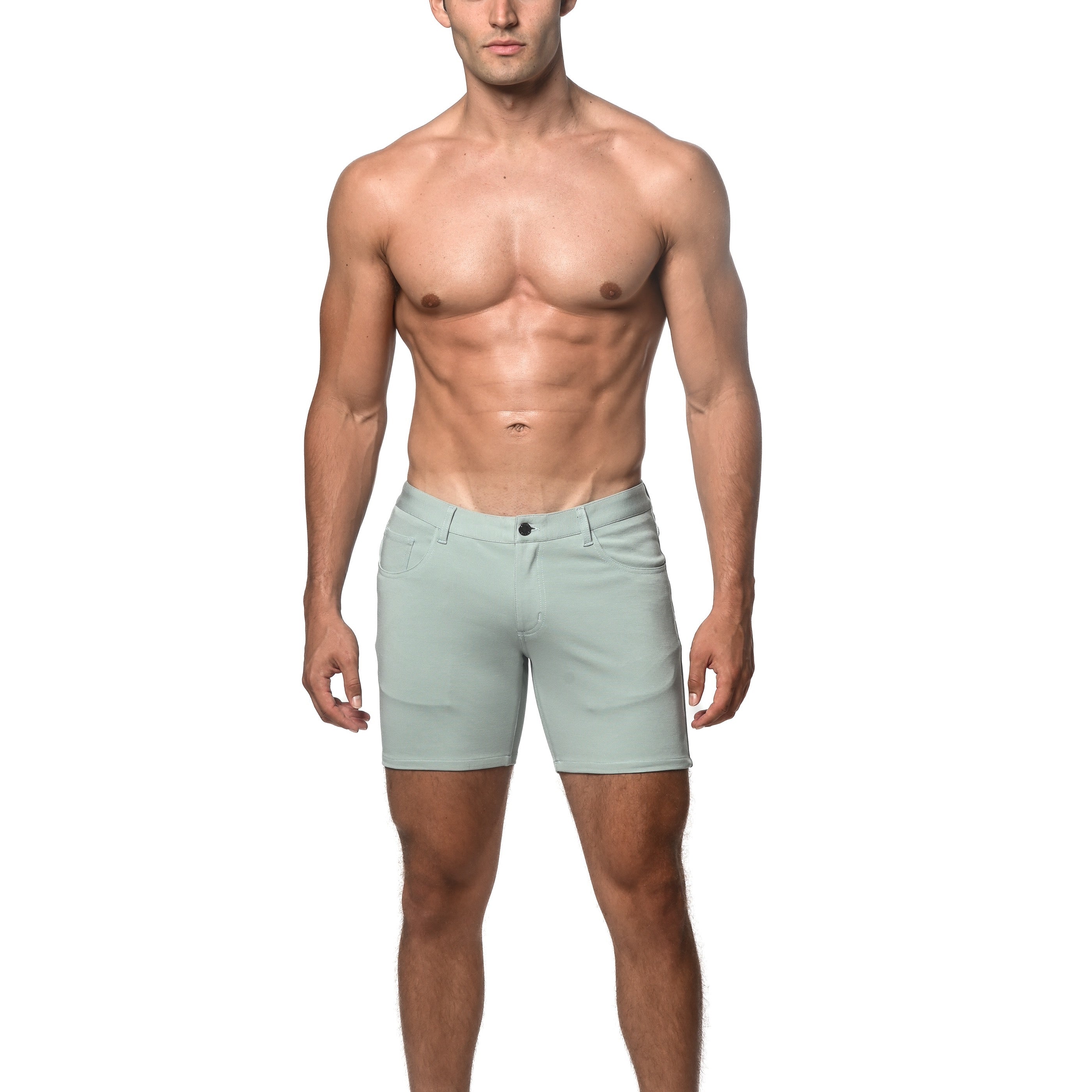 ALOE 5" INSEAM STRETCH KNIT JEANS SHORTS ST-1932