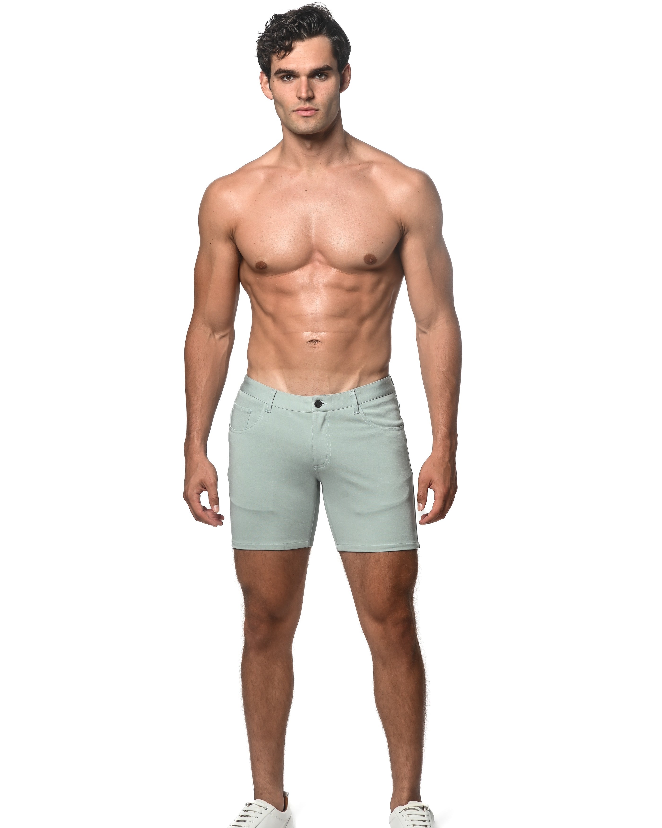 ALOE 5" INSEAM STRETCH KNIT JEANS SHORTS ST-1932