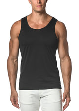 BLACK ANGLES TEXTURED MESH STRETCH PERFORMANCE TANK TOP  ST-274