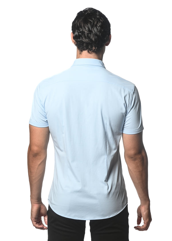 BLUE FOG SOLID COTTON STRETCH KNIT JERSEY SHORT SLEEVE SHIRT ST-963