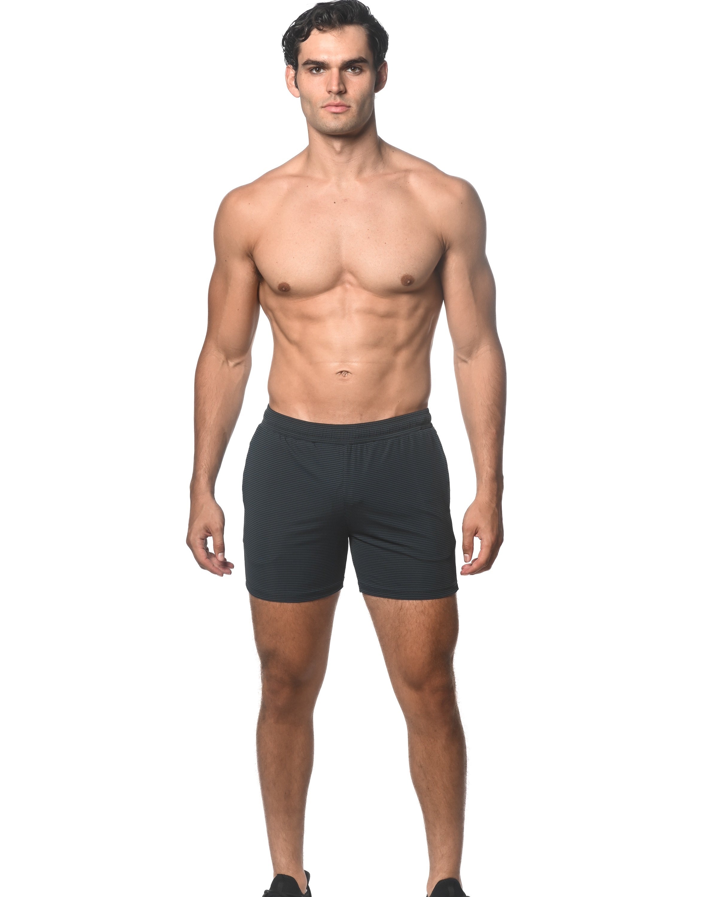 TEAL/BLACK STRIPE PERFORMANCE SHORTS ST-1466-90