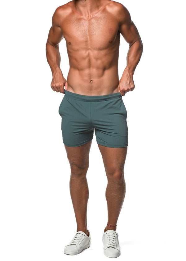 PETROL MESH GRID STRETCH PERFORMANCE SHORTS  ST-1466-74