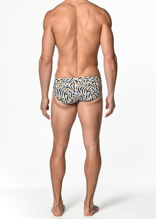BLACK/GOLD TIGER FREESTYLE SWIM BRIEF W/REMOVABLE CUP ST-8000-84