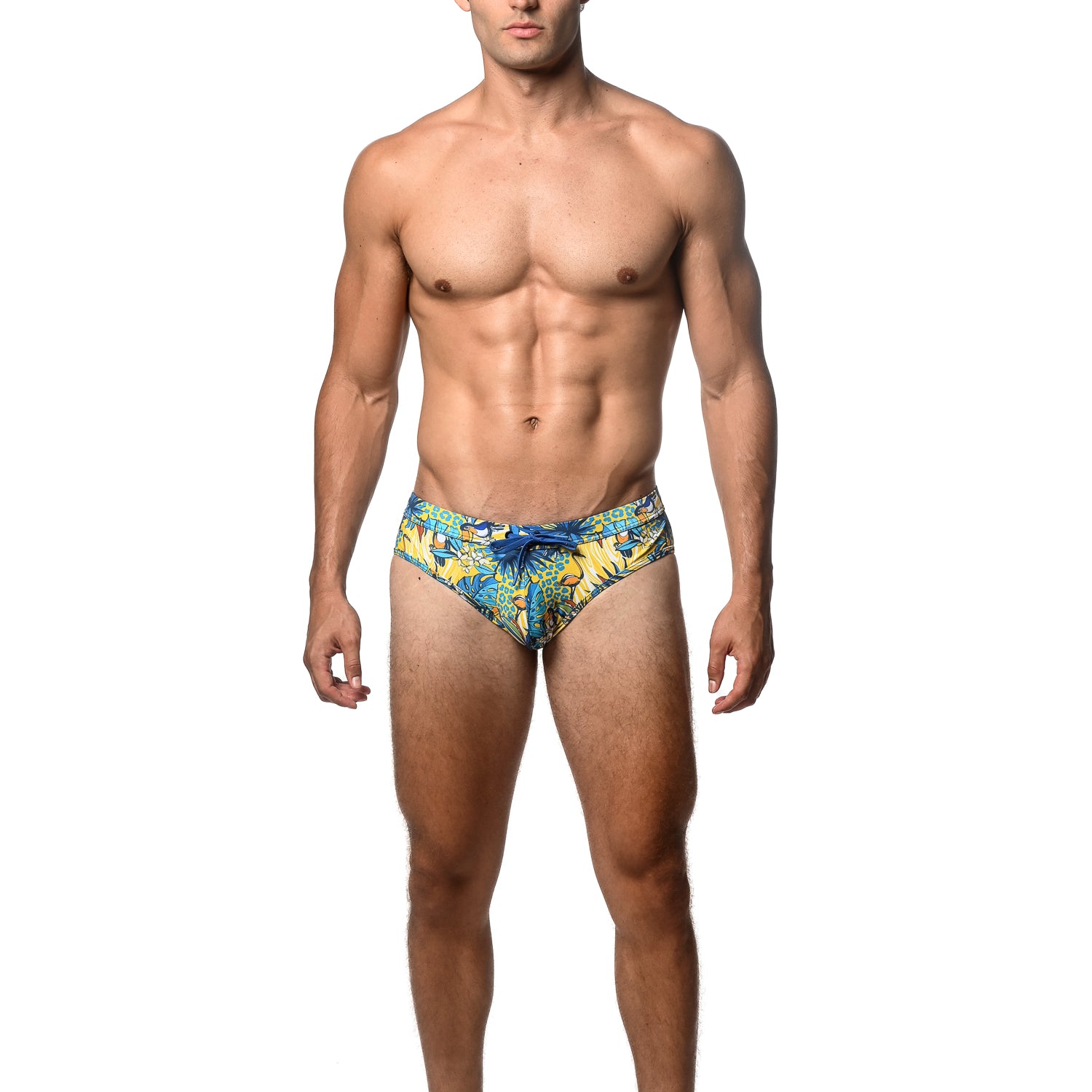 ROYAL/GOLD JUNGLE PRINTED SWIM BRIEF ST-8015-06