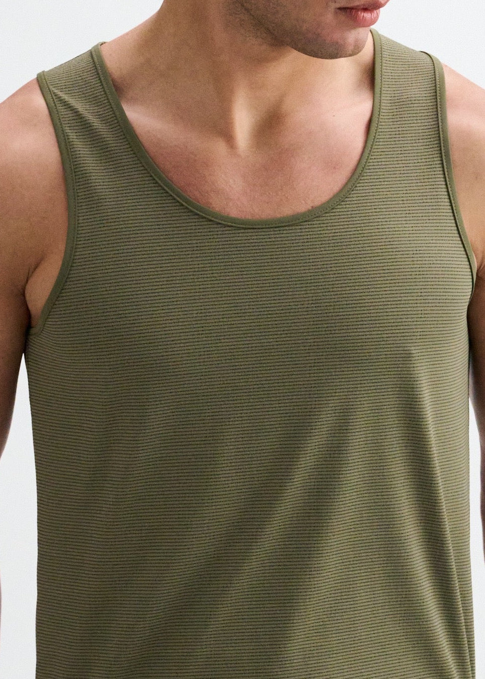 ARMY/BLACK TEXTURED STRETCH MESH PERFORMANCE TANK ST-294