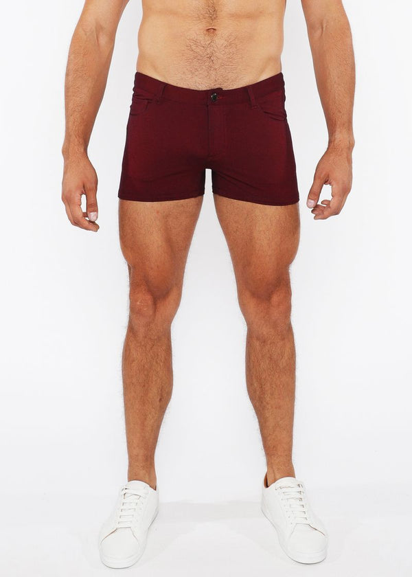 CRANBERRY 3" INSEAM WASHED KNIT DUO TONE DENIM JEANS SHORTS ST-1975-15