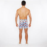 SKY/MULTI 3D FLORAL 5"INSEAM PRINTED STRETCH KNIT JEANS SHORT ST-1932-93