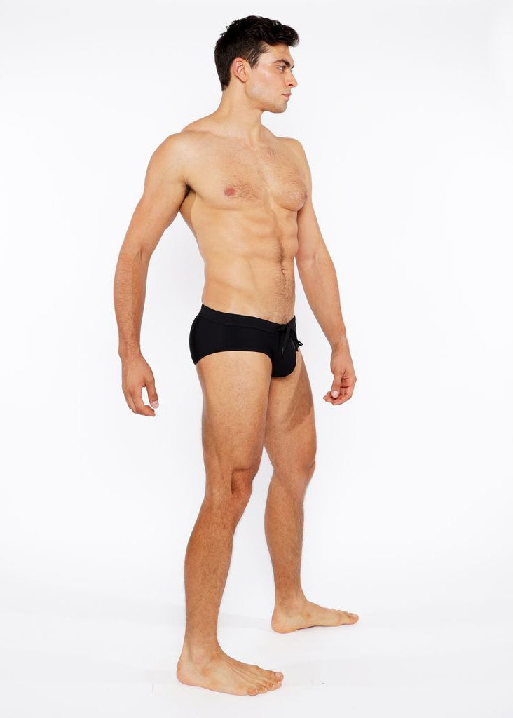 BLACK PINSTRIPE SWIM BRIEF ST-8015-29