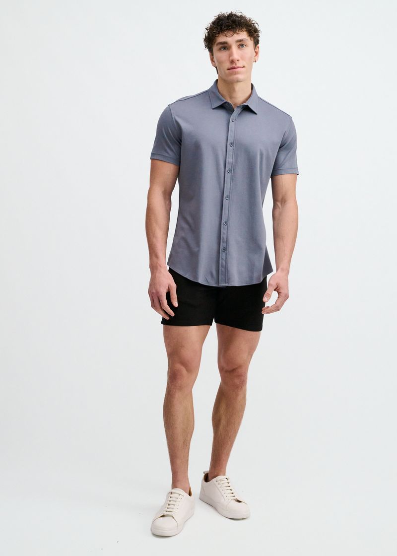 GRAVEL SOLID STRETCH JERSEY KNIT SHORT SLEEVE SHIRT ST-963-05
