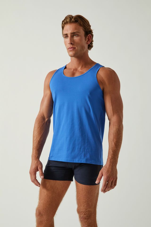 VARSITY BLUE COTTON JERSEY TANK TOP ST-102