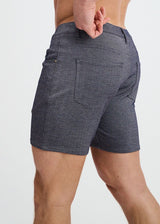 HEATHER BLUE 5" INSEAM STRETCH KNIT JEANS SHORTS ST-1932