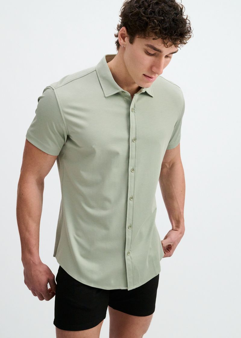 LAUREL SOLID STRETCH JERSEY KNIT SHORT SLEEVE SHIRT ST-963-05
