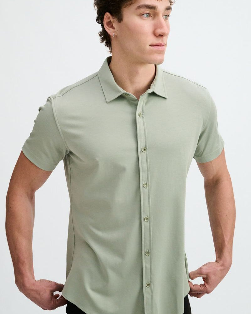 LAUREL SOLID STRETCH JERSEY KNIT SHORT SLEEVE SHIRT ST-963-05